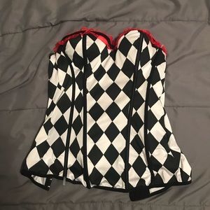 Black and white checkered corset